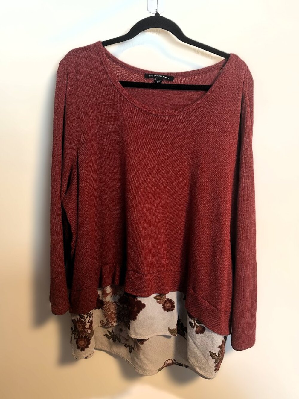 Zac & Rachel Faux Blouse Sweater Size 2X